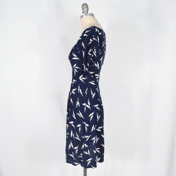 Maeve Blue Floral Sweetheart Neckline Retro Dress - Picture 5 of 7